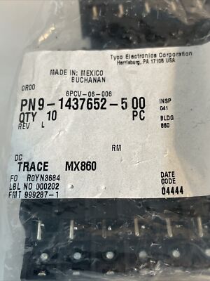 Tyco Electronics PN 9-1437652-500 Block Connector Lot Of 20 Connectors New