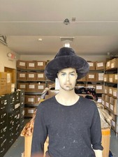 NEW Mens 100% Genuine Rex Rabbit Winter Hat Fedora Charcoal Gray USA