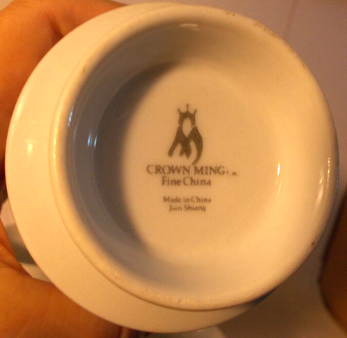 Crown Ming Fine China Jian Shiang Royal Palm ~ Tee-/Kaffeetasse 6 Tassen gebraucht - Bild 2 von 3