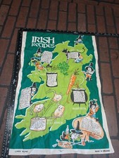 Vintage IRISH RECIPES Cloth Towel Wall Hanging MADE IN IRELAND 27x17