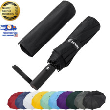 46 Inch Large Automatic Travel Umbrella, 12 Ribs Windproof Design, Heavy Duty St