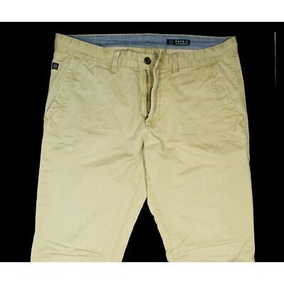 Pantalon Chino Homme Esprit - Taille W34 L32 - Couleur Beige - En Microfibre - Neuf Avec étiquettes