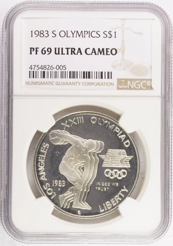 1983 S LA Olympics Commemorative Silver Dollar NGC PF69UC