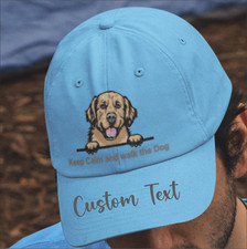 Personalised Golden Retreiver Keep Calm & Walk the Dog custom Image Baseball Cap