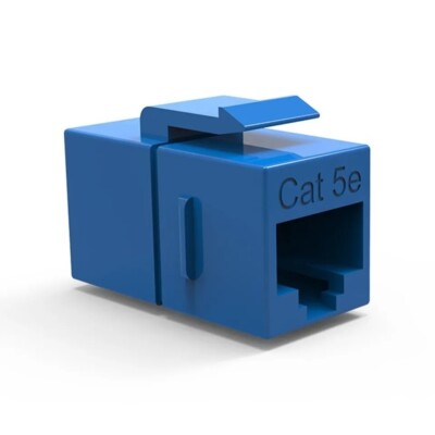 Cat5E RJ45 Ethernet Network Coupler Snap-In Jack F/F Keystone Wall Plate Blue