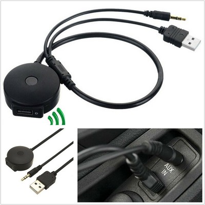 Automobile Bluetooth 4.0 Audio 3.5mm AUX USB Music Adapter Cable For Car Has AUX
