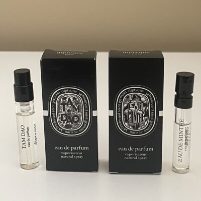 DIPTYQUE Tam Dao & Eau Minthé Eau de Parfum Sample Sprays .06 fl oz/2ml EACH NIB