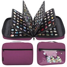 Enamel Pin Display Case Travel Brooch Storage Organizer Purple 6 Pages
