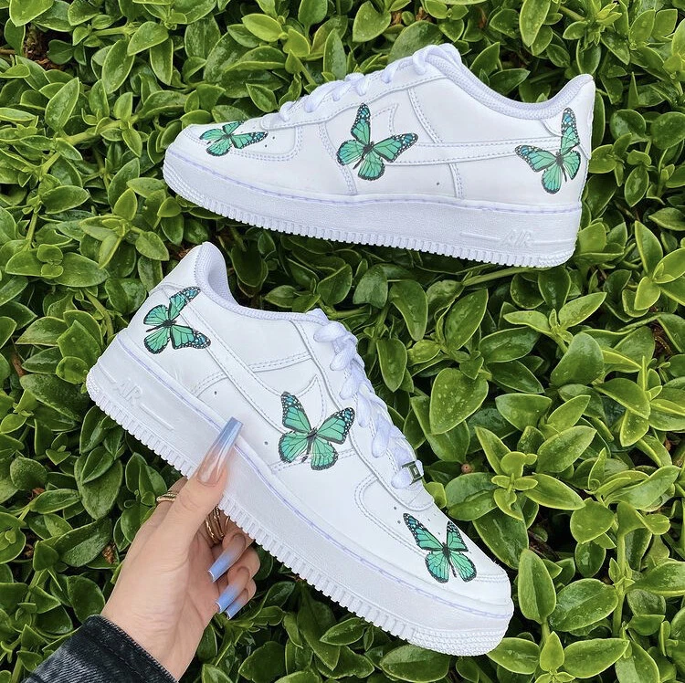 Custom Hand Painted Monarch Butterfly Nike Air Force 1 Low – B Street Shoes