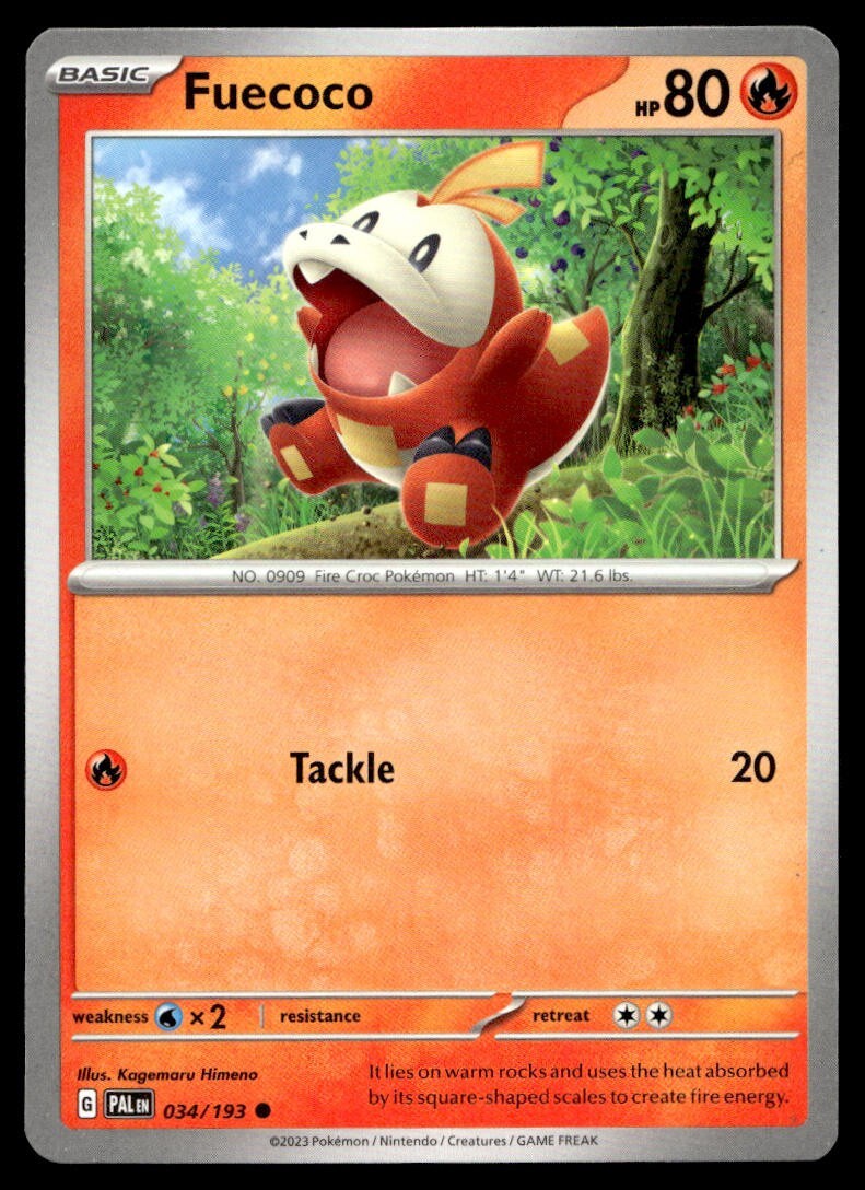 Fuecoco 34/193 Pokemon Card Paldea Evolved Common 80 HP Near Mint M57
