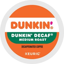Dunkin Decaf Coffee, Medium Roast Coffee. 4x22 pods box.