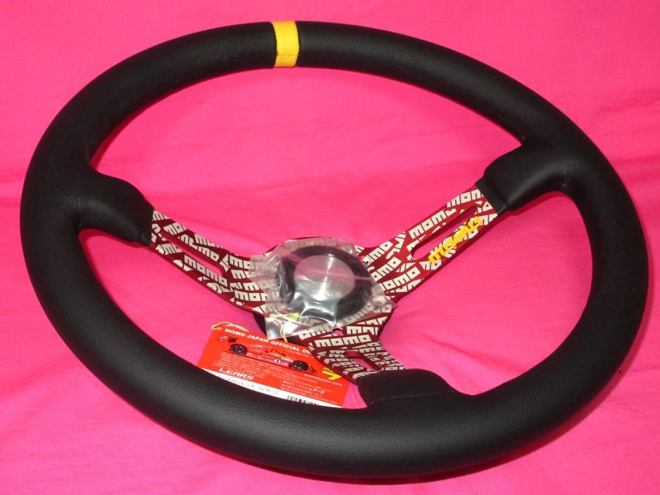 Momo Ultra Japan 35f Leather Steering Wheel W Horn Button Used Ebay