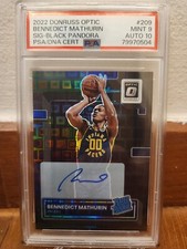 2022-23 Optic Bennedict Mathurin Pandora Prizm Rated Rookie /25 PSA 9 Auto 10 