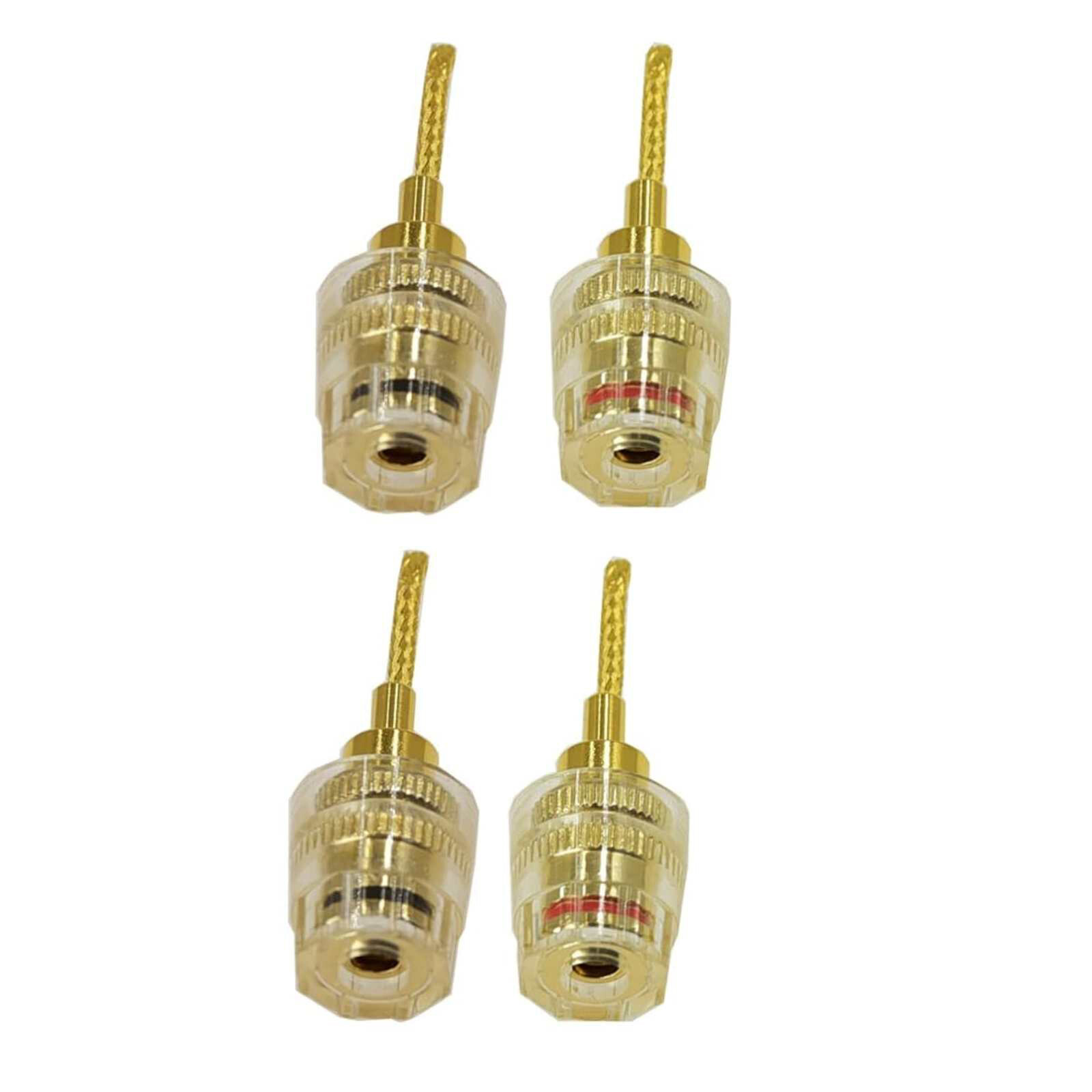 4mm HIFI Banana Adapter Plug Replacement Set - 4 Pack with 2mm Pin