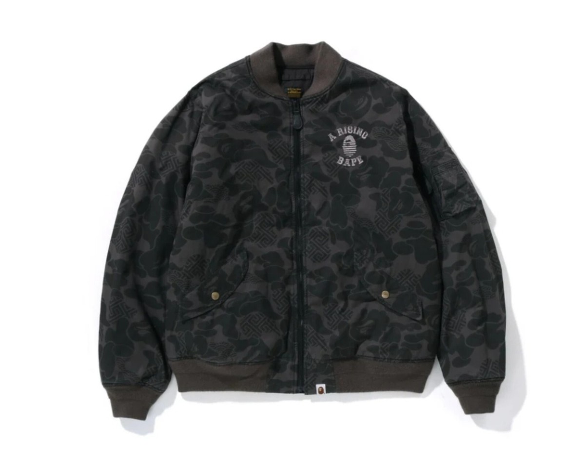 A BATHING APE Type MEN ASIA CAMO BOMBER JACKET Black A BATHING APE Type MEN ASIA CAMO BOMBER JACKET Black