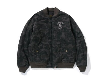 A BATHING APE Type MEN ASIA CAMO BOMBER JACKET Black A BATHING APE Type MEN ASIA CAMO BOMBER JACKET Black