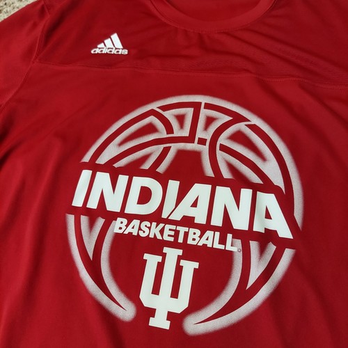 Adidas IU Indiana Basketball Hoosiers Tshirt Jersey Mens XL Unisex Shirt Red - Picture 2 of 9