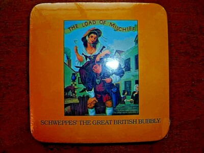 Vintage Schweppes British Pub Cork Coasters - Sealed Package