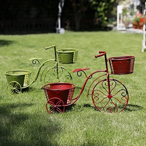 18.5x27.5x9.75" Tricycle Plant Stand Flower Pot Holder Terrace Nostalgic Bicycle