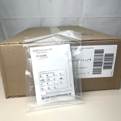 CASE OF 72 BD Extension Set 4-way Stopcock 32 Lipid Resistant 25206 5/2027