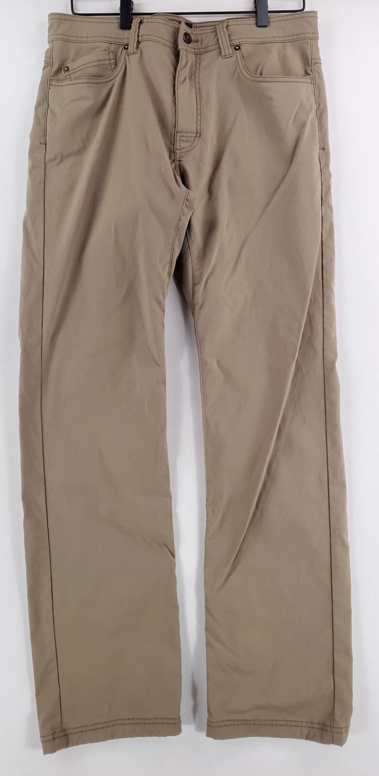 Prana Brion Pants Hiking Performance Brown Mens 33 x 34 (34 x 31 Actual)