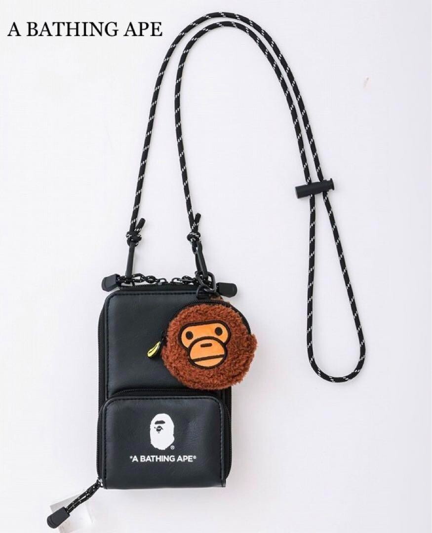 BAPE KIDS A Bathing Ape Mini Shoulder Bag & MILO Pouch Black 2023  