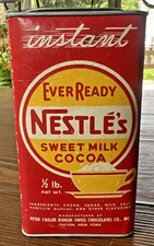Vintage Ever Ready Nestle's Instant Sweet Milk Cocoa 1/2 lb. Fulton NY USA