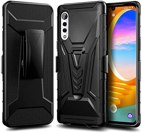 Case for LG Velvet, [Not Fit Verizon LG Velvet 5G UW] Belt Clip Holster with Kic