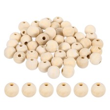 100Pcs 15mm Wood Beads, Unfinished Wooden Natural Beads Wood Spacer Beads