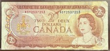 1974 Canadian Two Dollar Banknote 2$ Bank Of Canada