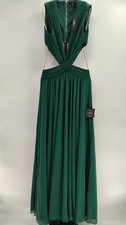 Lulus Women Vivid Imagination Emerald Green Cutout Maxi Dress Sleeveless L