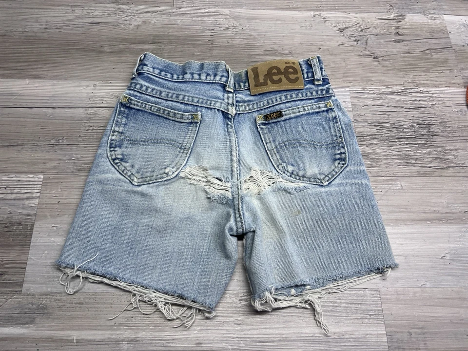 Pantalones de mezclilla Lee Children vintage años 80 desgastados talla 24x13 lavado claro Foto 2 de 4