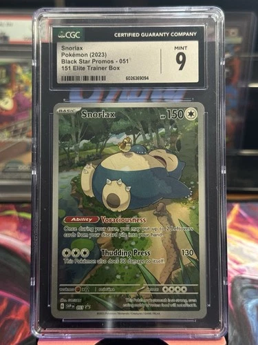 Pokemon Snorlax 051 Promo 151 ETB 2023 Black Star Promo #51 English CGC 9 Mint