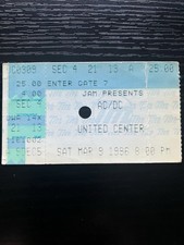 A/C  D/C￼March 9 1986 United Center, Chicago, Il  Ticket Stub