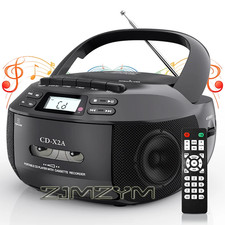 CD Cassette Player Recorder with USB/MP3 and Radios,Portable CD Tape Boombox wit