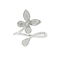 14k White Gold 0.33ctw Round Brilliant Diamonds in a Butterfly Ring