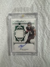 2022 Panini Flawless Signature Gloves Drake London Rookie Patch Auto Emerald /5
