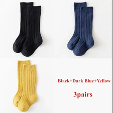 3Pairs/Lot Baby Knee High Socks Kids Girls Boys Soft Cotton Long Sock Cute Spani