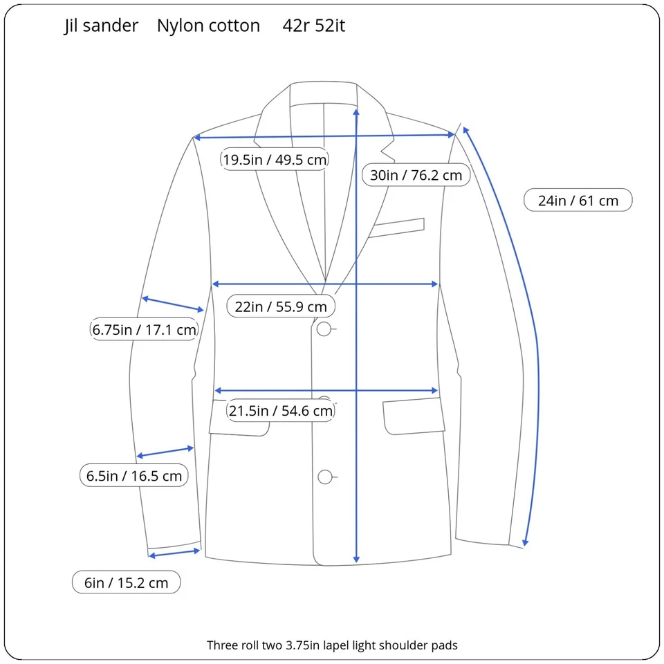 Blazer Técnico Jil Sander 42r Tres Rollos Dos Nylon Algodón Hecho a Medida 3/2 Foto 2 de 4