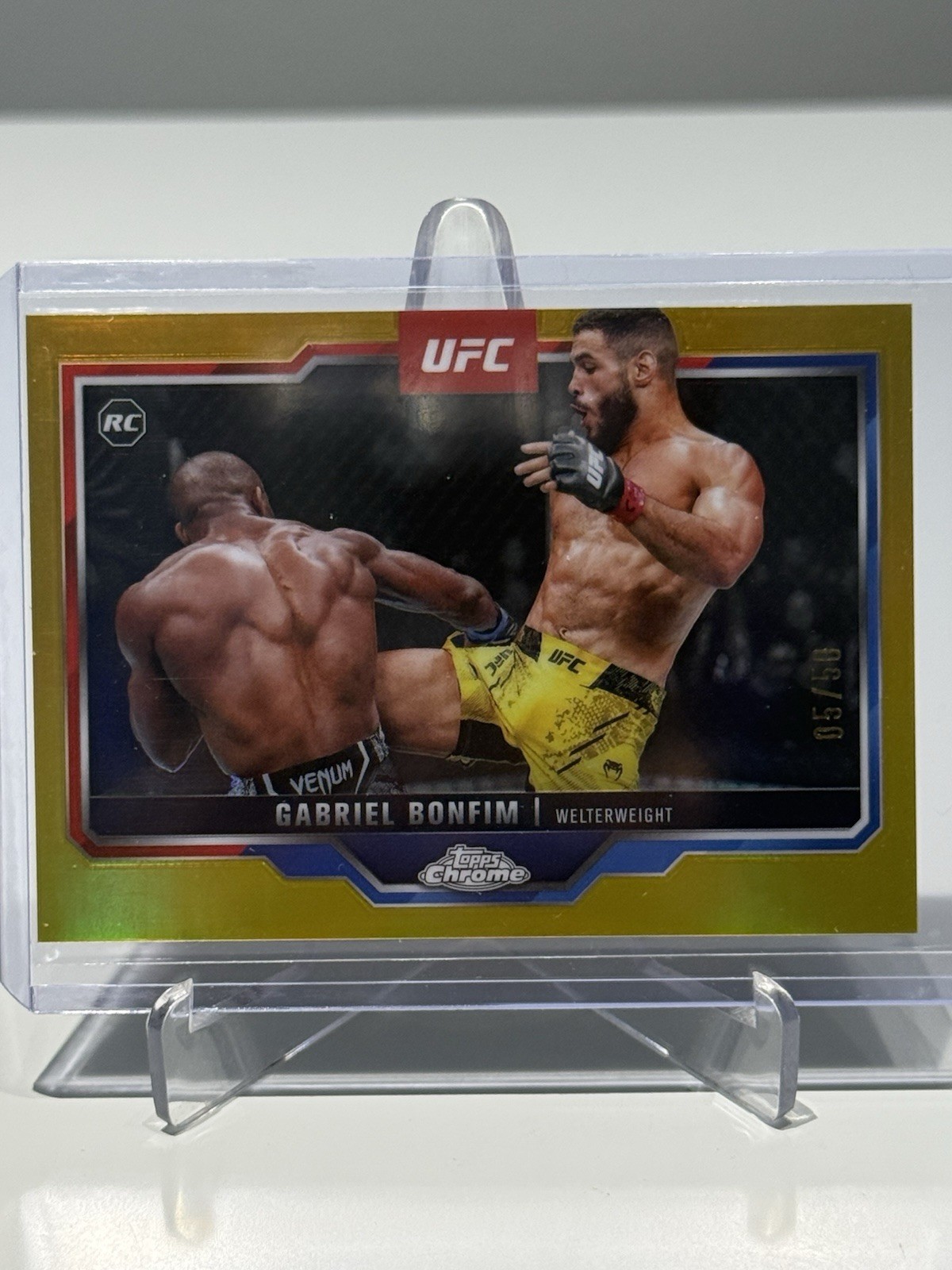 2025 Topps Chrome UFC Gabriel Bonfim #26 Gold Refractor /50 (RC)