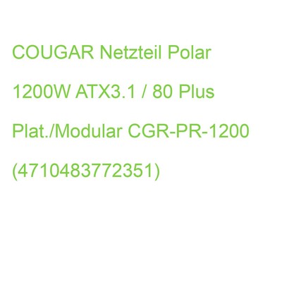 COUGAR Netzteil Polar 1200W ATX3.1 / 80 Plus Plat./Modular CGR-PR-1200 (47104837