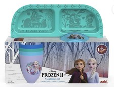 Disney Frozen II Mealtime 12pc Set 4 Plates 4 Bowls 4 Cups Elsa Anna Kristoff