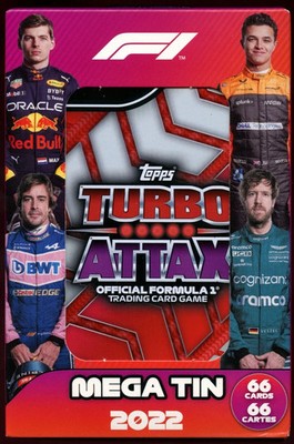 2022 Topps F1 Turbo Attax Mega Tin Sealed Formula 1 Racing Cards 66 Cards