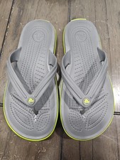 UsedLikeNew Crocs Unisex Crocband Flip Flops, Graphite/Volt Green, 6w 4 M