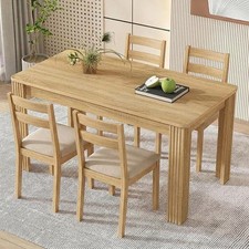 Oak Dining Table 140cm Rectangular Kitchen Dining Table 4-6 Seater Modern