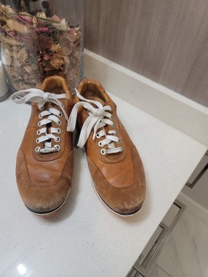 Royal Albatross Mens Leather Golf Shoes Wingtip Brogue Brown Orange Vibram Italy