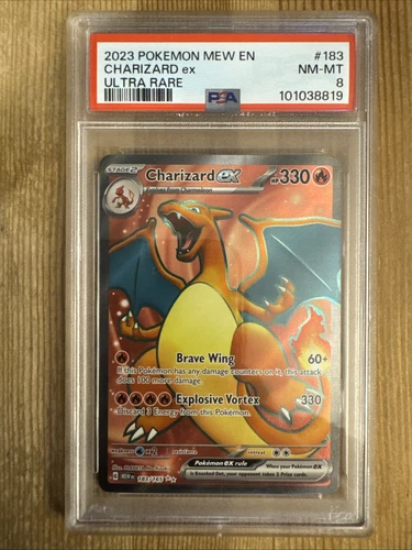 Charizard ex 183/165 Pokemon TCG Scarlet & Violet 151 Ultra Rare Full Art PSA 8