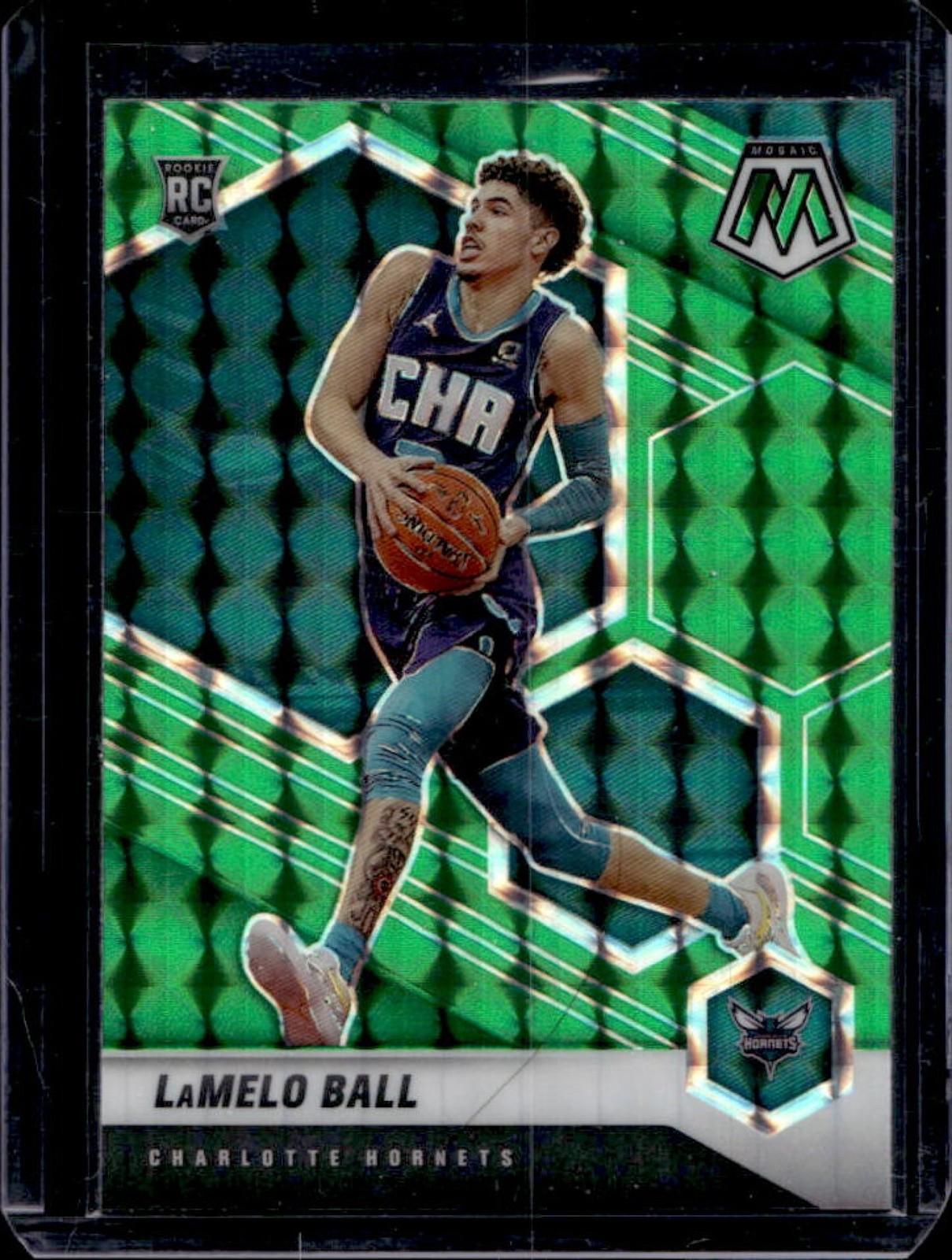 2020-21 Mosaic LaMelo Ball RC Green Rookie #202 Hornets