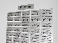 Ferrari 50 Cars Set Metal Name Plate plaque no cmc exoto bbr mr hot wheels kk