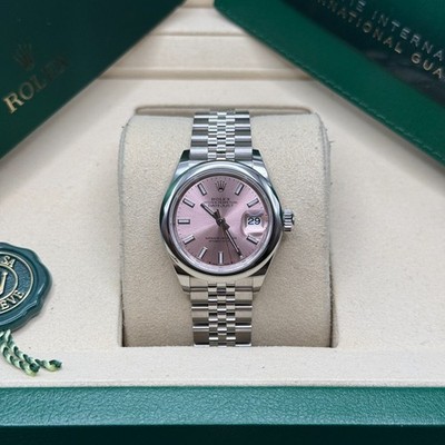 Rolex Lady-Datejust NEW 2026 Pink Index Stainless Steel Smooth Bezel Jubilee